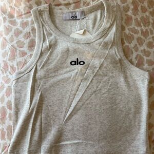 ALO Yoga Light Gray Sleeveless Crop Top